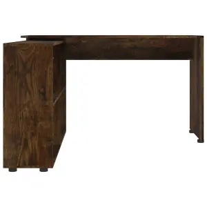 Berkfield Corner Desk Smoked Oak Engineered Wood