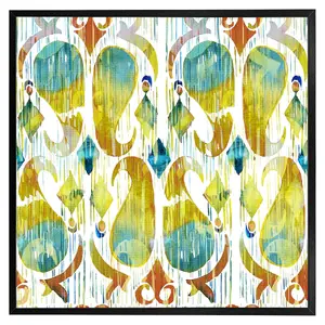 Ikat vibrant (Picutre Frame) / 16x16" / White