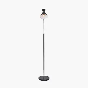 Black Brushed Silver Metal Floor Lamp