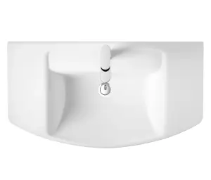 Spirit Ceramic Square Basin & Full Pedestal (Tap Not Included), 850mm - Balterley