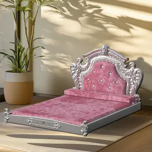 Eckard Velvet Pet Bed Pink /  68cm H x 97cm W x 135cm D