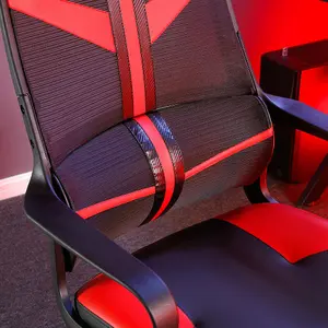 X-Rocker Helix PC Office Gaming Chair, Ergonomic Computer Desk Chair, Mesh Gaming Chair, Head Rest & Lumbar Support - RED