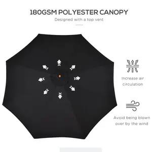 Lakewood 300cm Market Parasol Black