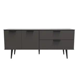 Fuji 2 Drawer 2 Door Wide Sideboard in Graphite (Ready Assembled)