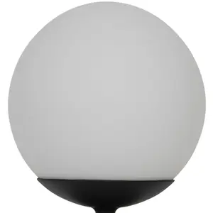 GoodHome Carterton Round Matt Black Table lamp