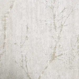 GoodHome Drave Beige Glitter effect Tree Textured Wallpaper