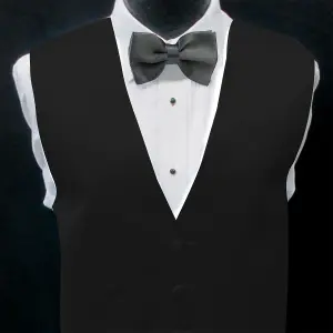 Dark Grey Satin Polyester Bow Tie for Casual & Formal Wear, Wedding Party Accessory