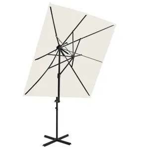 Berkfield Cantilever Umbrella with Double Top Sand 250x250 cm