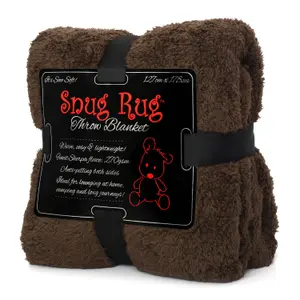 Snug Rug Blanket Luxury Sherpa Fleece Sofa TV Throw Gift Blankets 127x178cm - Chocolate