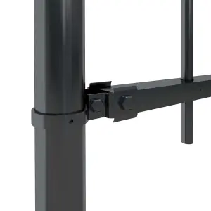 Berkfield Garden Fence with Spear Top Steel 3.4x1.2 m Black