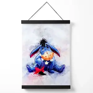 Eeyore Watercolour Winnie the Pooh Medium Poster with Black Hanger