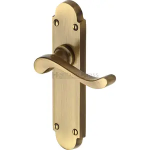 Heritage Door Handle Lever Latch Savoy Design (Set of 2) Antique Brass