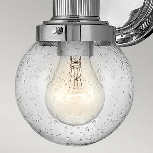 Luminosa Hinkley Poppy Bathroom Wall Lamp Polished Chrome, IP44