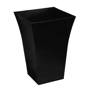 simpa 2PC Black Large Milano Plastic Planters.