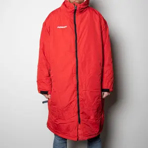 Oversized Adult Waterproof Active Robe with Fleece Lining and Travel Bag in Red