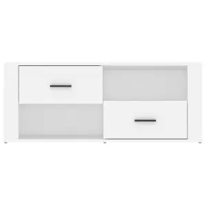 Berkfield TV Cabinet White 100x35x40 cm Engineered Wood