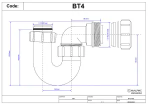 McAlpine BT4 50mm Water Seal Tubular Swivel 'P' Trap with 1" Multifit Outlet