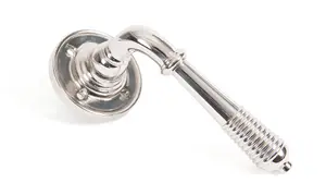 From The Anvil Polished Nickel Reeded Lever on Rose Set - Unsprung