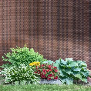 Poly Rattan Screening Light Brown/Dark Brown