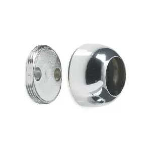 Colorail Invisifix Polished Chrome effect Stainless steel Rail end socket (L)19mm (Dia)19mm