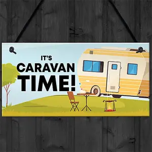 Red Ocean Caravan Sign Novelty Campervan Sign Caravan Lover Gift Birthday Retirement Gifts