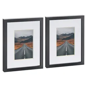 Photo Frame with 4" x 6" Mount - 8" x 10" - White Mount - Pack of 2