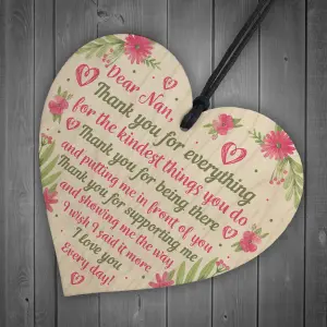 Red Ocean Mother's Day Gifts For Mum Nan Wooden Heart Nan Gifts For Grandparents Keepsake Plaque