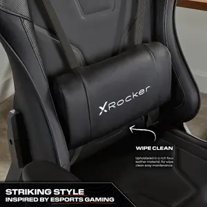 X-Rocker Agility eSport Gaming Chair Racing PC Reclining Adjustable PC Gaming Seat - BLACK