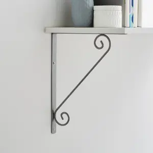 GoodHome Antik Grey Antique effect Steel Shelving bracket (H)150mm (D)200mm