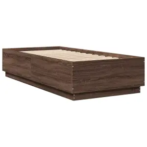 Berkfield Bed Frame without Mattress Brown Oak 90x200 cm