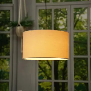 ValueLights Reni Natural Fabric Medium Ceiling Pendant Lamp Shade