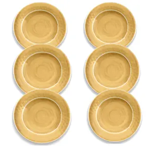 Purely Home Crackle Gold Melamine Dinner Plates - Set of 6