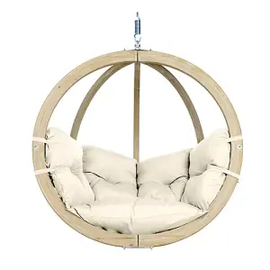 Amazonas Globo Single Seat Weatherproof Hanging Egg Hammock Chair in Natura