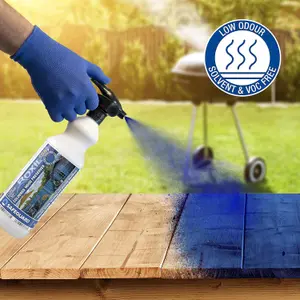 Roxil Wood Stain Preserver (1L Spray Cobalt Blue) -  5 Year Protection Indoor & Outdoor No VOCs, Fast-Drying.