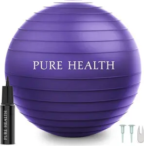 Exercise Fitness Swiss Yoga Ball - Anti Burst Extra Thick With Hand Pump For Home Gym -Birthing Ball For Yoga, Pilates, Fitness, Pregnancy & Labour