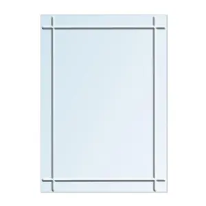 Showerdrape Marylebone Rectangular Wall Mounted Frameless Diamond Cut Bevelled Edge Bathroom Mirror 60 x 45cm