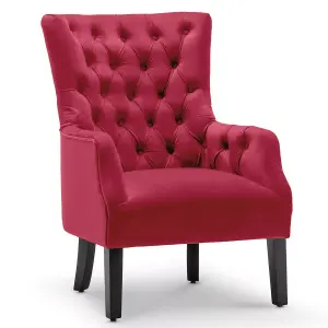 Velvet Scarlet Red Gabriella Accent Chair