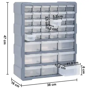 Berkfield Multi-drawer Organiser with 39 Drawers 38x16x47 cm