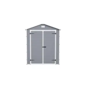 Keter Manor 8x6 ft Gable Grey Plastic 2 door Shed with floor