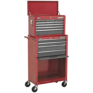 13 Drawer Red Tool Chest with Mobile Storage and Ball-Bearing Slides