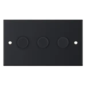 Selectric DSL11-66 5M LED Dimmer Switch 3 Gang 2 Way 5-100W (Matt Black)