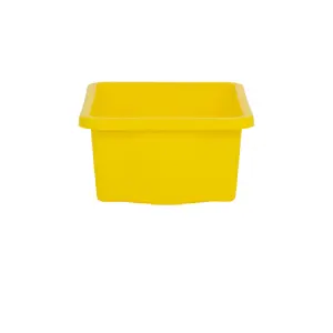 Wham 4x Stack & Store 16L Yellow Plastic Storage Boxes. Home, Office, Classroom, Playroom, Toys, Books. L42 x W32 x H17cm