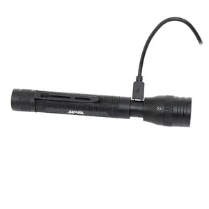 LED Torch Wolf 1w 120 Lumens Zoom Spotlight CREE Rechargeable Light Heavy Duty Aluminium