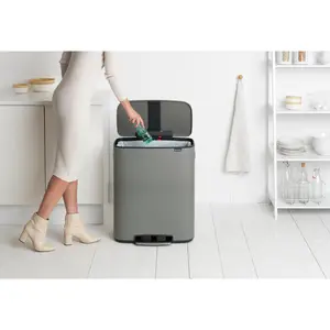 Brabantia Bo 60 Litre Pedal Bin Concrete Grey