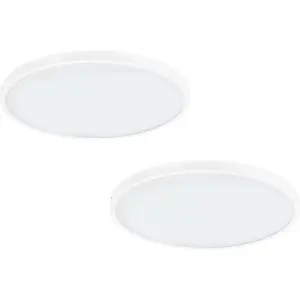 2 PACK Wall / Ceiling Light White 600mm Round Surface Mounted 27W LED 3000K