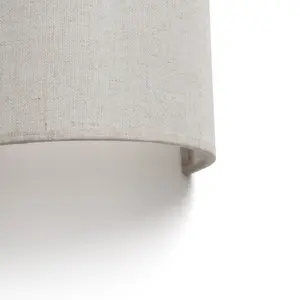 Luminosa Otton Round Linen Up Down Wall Lamp Vertical 2 Light