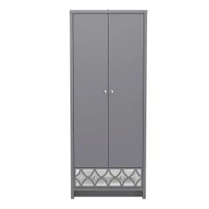 GFW Arianna 2 Door 1 Drawer Wardrobe Cool Grey