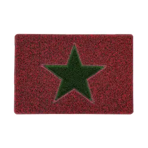 Christmas Star PVC Spaghetti Doormat 60cm x 40cm