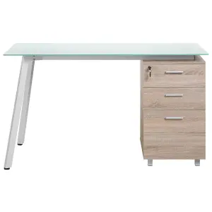 Home Office Desk with Storage White MONTEVIDEO