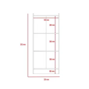 Brooklyn 3 shelf bookcase, bleached pine effect